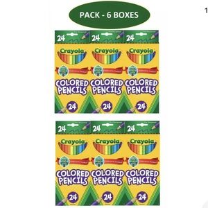 6 Boxes CRAYOLA COLORED PENCILS 24CT NEW